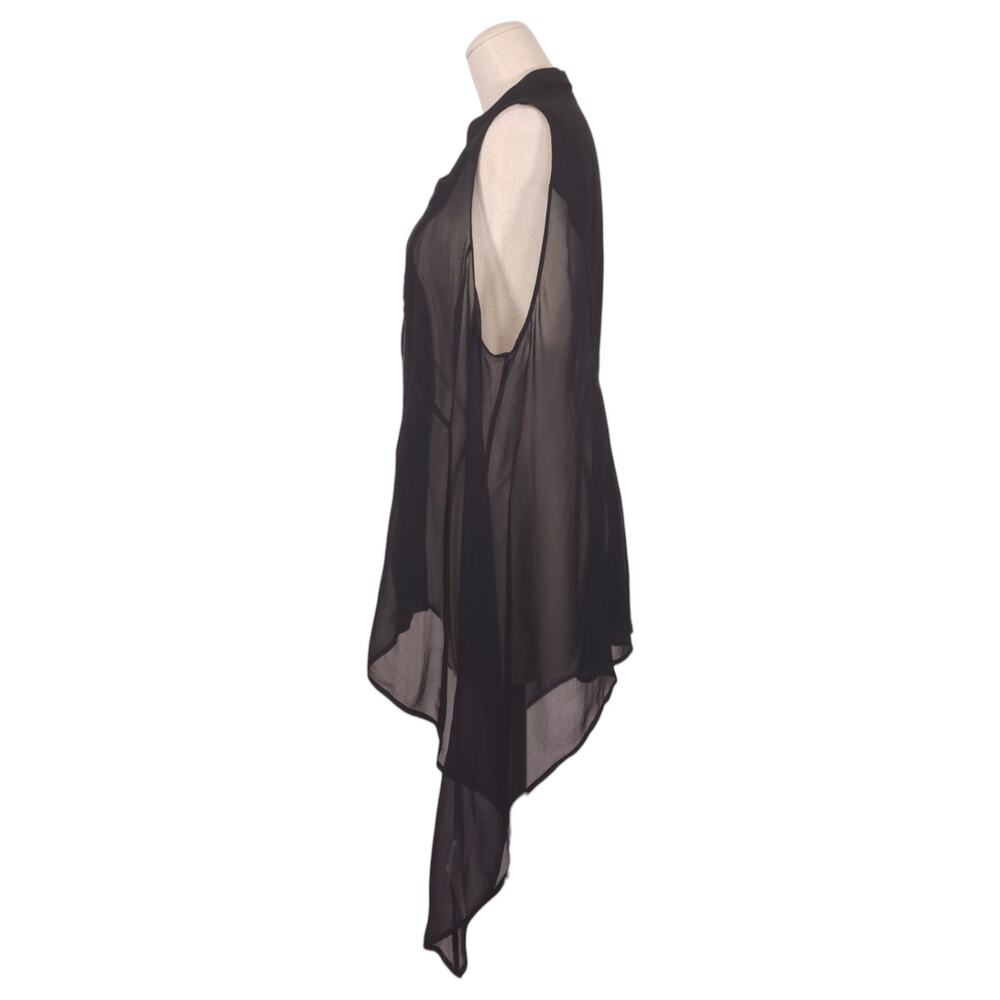 Eileen Fisher Black Silk Asymmetrical Zip Vest Sz Extra Large - Picture 2 of 11